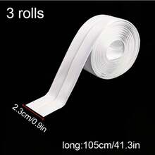 3pcs Of Self-Adhesive Waterproof Kitchen And Bathroom Tape, Super Strong Adhesion, Waterproof, Leak-Proof, And Dustproof. Easy To Cut Without Tools, Long-Lasting Seal, Flexible And Durable. Suitable For Sinks, Toilets - A - View 8