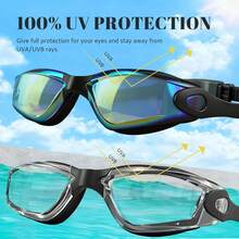 Professional Pool Goggles Anti-Fog Leakproof & Easy Adjust - Aqua & Clear - View 5