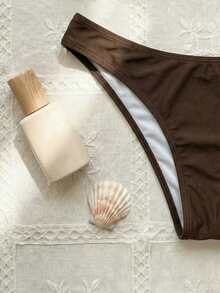 Bộ bikini kiểu Bohemian mới, dây đeo có thể điều chỉnh, cổ chữ V, gợi cảm, thanh lịch, thích hợp cho bãi biển, kỳ nghỉ, hẹn hò, tiệc tùng vào mùa xuân/hè. - màu nâu - Xem 5