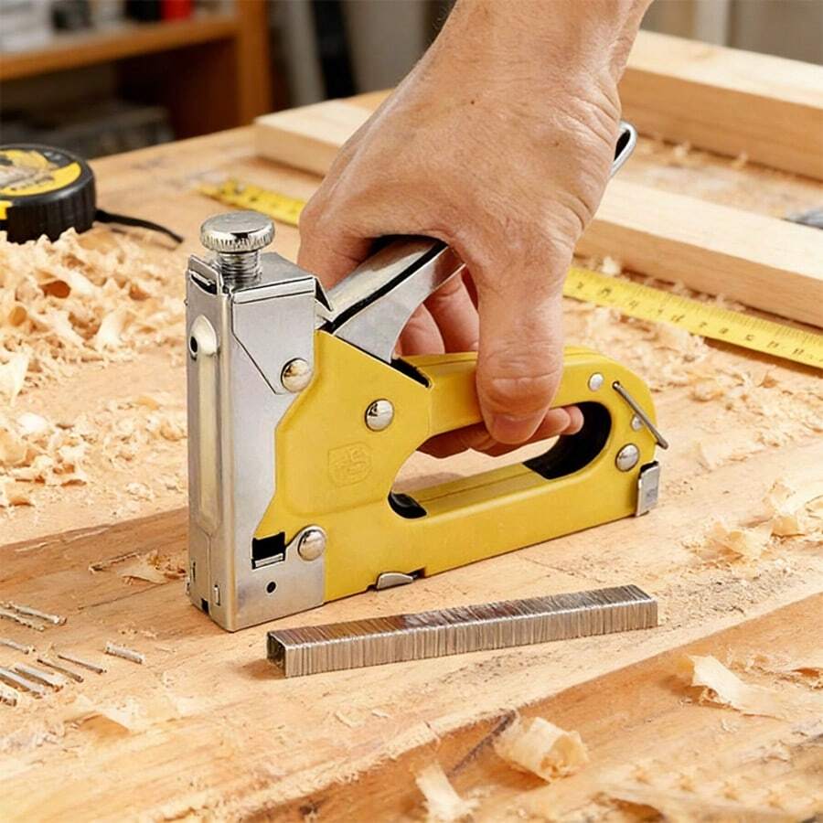 1 pieza Grapadora manual de uso pesado, excelente para reparaciones de carpintería del hogar, proyectos DIY y manualidades (sin grapas)