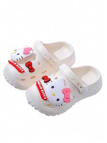 SANRIO 1双儿童卡通可爱防滑室内浴室软底拖鞋，幼儿沙滩凉鞋 - 白色 - 查看 4
