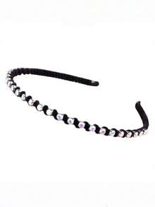 2条优雅闪亮锌合金极简手工缠绕式发箍，镶嵌单排水钻，适合所有季节 - 彩色 - 查看 4