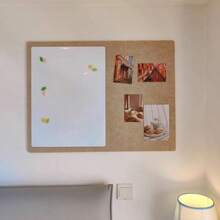 1 pieza Pegatina de pared de fieltro de 2 colores, sin necesidad de perforar, pizarra de fieltro de doble uso, pared de fotos, pizarra de mensajes, vinilo de pizarra blanca para decoración de pared - multicolor - Ver 8