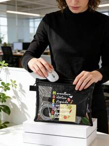 Sac en maille à thème enseignant, design floral avec le texte "Maestra", sac de rangement en maille transparent, sac de rangement pour cosmétiques, organisateur de toilette portable, cadeau idéal pour les enseignants, accessoires de voyage , Design inspirant, sacs à cosmétiques imprimés de lettres colorées drôles, cadeaux de retour à l'école pour les enseignants, cadeaux pour sœurs, meilleurs cadeaux pour les enseignants, cadeaux d'anniversaire, cadeaux d'anniversaire, cadeaux de remise des diplômes, cadeau créatif pour les enseignants. - Multicolore - Voir 7
