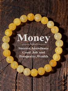 2026 Women's Beaded Bracelet, Summer Streetwear Accessories, Yellow Stone Bracelet, Citrine Beaded Bracelet, Unique Jewelry, Money Lucky Charm Bracelet - Yellow - View 14