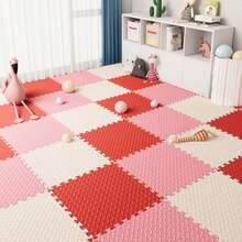 [Freshly Produced, Please Ventilate To Remove Odor Before Use]4/8/12Pcs Leaf Pattern Patchwork Crawling Mat 30x30x1cm Size, Multiple Color Combinations With Fresh Aesthetics! Leaf Pattern Non-Slip Texture + 1cm Thick Cushioning, Baby Crawling And Playing Anti-Collision, Can Be Freely Assembled To Fit Different Spaces, Essential For Home Baby Activity Area, And Practical, Better After Ventilation - 30*30 Crawling Mat - View 11