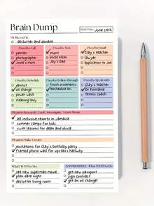 50-Page Brain Dump And To-Do Notebook - Multicolor - View 4