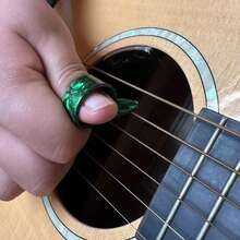 Celluloid Guitar Thumb Picks, Replacement Instrument Accessories For Playing Instruments, Ukulele, Electric Guitar, 4 Pcs. HAZY - 4pcs - View 4