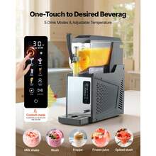 Máquina para Hacer Granizados con Un Tanque de 4 L, Máquina de Granizado de Hielo para Hogar, sin Necesidad de Hielo, 5 Programas Preestablecidos, para Hacer Margaritas, Frappés, Batidos - 4 litros - Ver 2