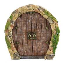 Wooden Fairy Door Decor, Creative Fairy Tale House Home Decor, Desktop Micro Landscape Ornament For Garden - B - View 24