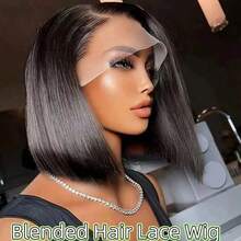 13x6 13x4 Full Frontal Real HD Lace Wig, Invisible HD Lace Front Wigs 40 Inches Straight Hair Mixed Synthetic Hair 250% Density 13x4 High Definition Transparent Lace Front Wig, 15A Virgin Brazilian Lace Front Wig Pre-Plucked For Women, Natural Black - Natural & Black - View 2