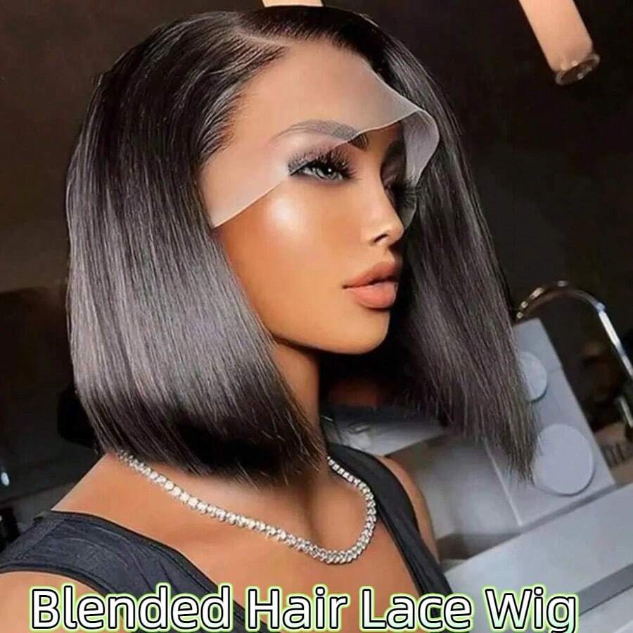 13x6 13x4 Full Frontal Real HD Lace Wig, Invisible HD Lace Front Wigs 40 Inches Straight Hair Mixed Synthetic Hair 250% Density 13x4 High Definition Transparent Lace Front Wig, 15A Virgin Brazilian Lace Front Wig Pre-Plucked For Women, Natural Black