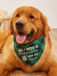 Dog Bandana All I Need Is A Puppucino And My Mom Pet Bandana - Multicolor - View 1