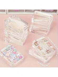 2pcs Transparent Rectangular Acrylic Photo Frames, Multi-Size Options, High-End Convenient Magnetic Frames, Suitable For Desktop Decor, Photo Clips PS Organic Plate - Transparent - View 5