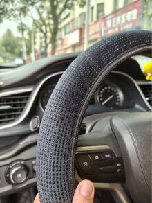 Women's Full Diamond Light Luxury Steering Wheel Cover, 15 Inch Car Steering Wheel Protective Cover, Four Seasons General Fashion Exquisite, Anti Slip, Anti Sweat, Wear Resistant Flash Diamond Luxury Shining Point Diamond Anti Slip Steering Car Wheel Cover - Diamond-encrusted Steering Wheel Cover - View 6