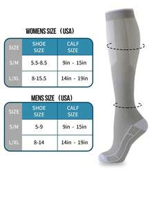 1 Pasang Kaos Kaki Kompresi Sepak Bola Unisex, Kaos Kaki Olahraga Setinggi Lutut yang Lembut dan Bernapas, Cocok untuk Bersepeda, Lari, Kebugaran, Latihan, dan Perjalanan - Hitam - View 2
