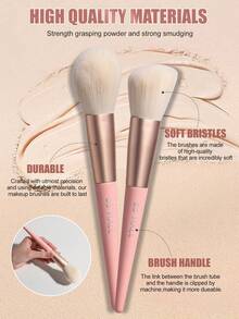 BS-MALL 30pcs High Cost-Effective Precise Makeup Brushes Set - 18 Pink Makeup Brushes + 9 Makeup Sponges + 3 Headbands/Wristbands, Foundation Brush, Blush Brush, Eyeshadow Brush Set - Pink - View 4