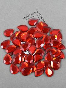 100pcs/Pack, 13*18mm Flat-Cut Teardrop Rhinestones, Large Size Plastic Rhinestones, Flat Bottom Resin Rhinestones, DIY Decorative Rhinestones - 13*18mm 100pcs - View 2