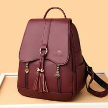 Mochila de mujer de moda 2026, de gran capacidad y versátil, casual, para mamá, de viaje y de uso diario - Burdeos - Ver 13