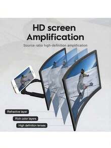 One Ultra-High-Definition Mobile Phone Screen Magnifier, Newly Upgraded 3D Curved Screen, Foldable And Retractable, Mobile Phone Desktop Stand, Anti-Blue Light Lens, Eye Protection. - Multicolor - View 9