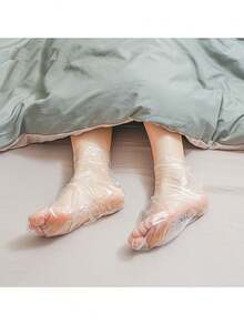 500只一次性足膜袜，保湿、防皲裂、防冻伤、防水足部护理套，通用足套 - 彩色 - 查看 6