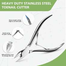 Straight Blade Toenail Clippers For Thick Toenails And Ingrown Toenails,Stainless Steel Toe Nail Tools - Silver - View 4