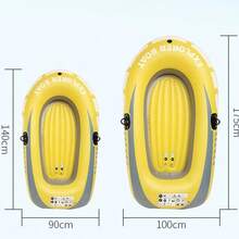 1/2 Persona Kayak Inflable Canoa Bote de Pesca, Balsa Inflable de Goma para Flotación en Lago al Aire Libre - Amarillo 1 - Ver 8