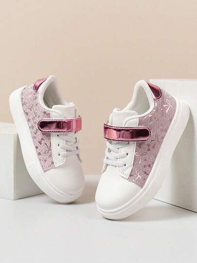 2026 Spring New Arrival Kids Fashion Versatile Butterfly Sequin Soft Bottom Comfortable Sneakers, Boys & Girls Sports Shoes, Children's Casual Shoes, Toddler & Little Kid School Campus Activity Performance White Shoes