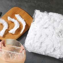 100 Transparent Food Preservation Bags, Disposable Design, Can Be Used At Any Time, Suitable For Bowls, Plates, And Fruits Of Various Sizes, To Store Food In The Refrigerator And Prevent Dust - White - View 2