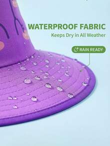 3-8岁儿童夏季防晒帽轻薄速干卡通大帽檐女童沙滩防紫外线颈部遮阳帽 - 1PC - 查看 8