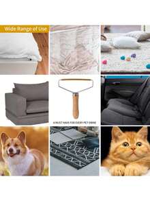 2 pièces/5 pièces Épilateur à peluches pour animaux de compagnie, nettoyeur de peluches portable, outil de nettoyage réutilisable, brosse à peluches, outil de désencollage pour tapis et animaux de compagnie, brosse à épiler, rouleau à peluches, grattoir pour tapis, défriseur pour vêtements, avec manche en bois, convient pour les vêtements, les tapis, les nattes, les manteaux en cachemire, la voiture, les tapis de voiture, les coussins, les canapés, les meubles, les vêtements pelucheux - Voir 8