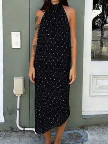 Women Midi Dresses - Black - View 3