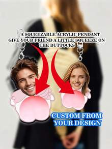 1Pc Custom Acrylic Keychains Shaped Like A Cute Butt Can Be Great Gifts For Friends Or As Backpack Additions - Multicolor - View 1