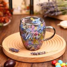 Cốc thủy tinh thủ công 410ml in logo chữ tùy chỉnh, trang trí hoa khô thật, cốc thủy tinh hoa văn cá nhân hóa, bộ cốc uống cà phê và trà, cốc hoa khô kiểu dáng tươi mới, cốc thủy tinh hai lớp, cốc lưu niệm sáng tạo, cốc hoa khô đẹp mắt, thích hợp cho sinh nhật, Ngày Valentine, Lễ Tạ ơn, Ngày của Cha và Ngày của Mẹ. - màu sắc - Xem 6