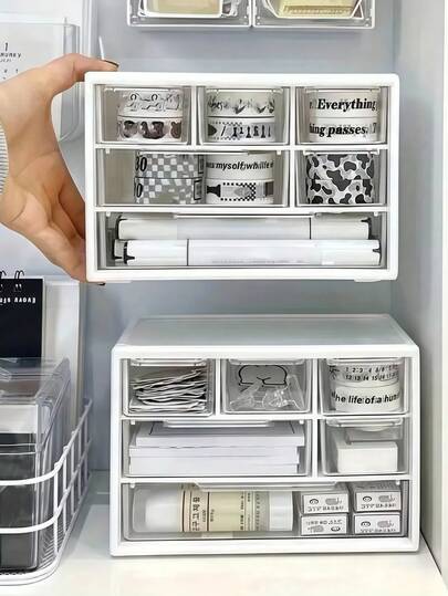 学生防尘珠蜡封收纳盒，抽屉式桌面珠宝发饰收纳盒