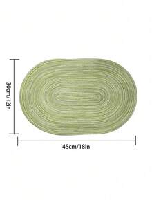 1/2/4/6/8pcs Set Minimalist Ombre Beige Oval Polyester Placemats - Green - View 7
