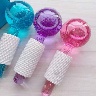 Facial Beauty Ice Ball, Facial Massage Beauty Ball, Pink Crystal Ice Ball, Glass Beauty Ball, Ice Wave Ball, Hot & Cold Therapy Massage Ball