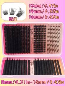 T50+80D+100D+120D Eyelash Book, 680 Cluster Super Large Capacity Set, European And American Style, Adjustable Thickness And Curl. DD Curling Degree 3D Curling Long-Lasting Shaping, 8-16mm Multi-Length Combination, Layered And Full To Make Eyes Look Bigger. Designed For Beginners, Easy To Operate, DIY Segmented Quick Shaping, Greatly Saving Makeup Time - DD - View 5