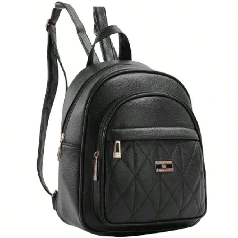 Mochila para Mujer Estilo Casual Diario, Mochila Impermeable Acolchada con Correas Ajustables, para Uso Diario y Escuela,casual versátil,de moda,elegante,material impermeable - Negro - Ver 1