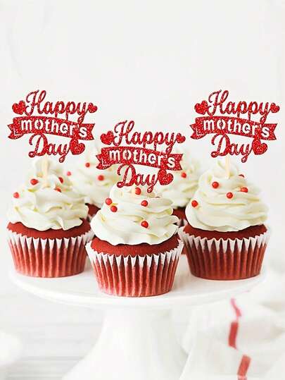 12 phụ kiện trang trí bánh cupcake chủ đề Ngày của Mẹ | Trang trí bánh sinh nhật chủ đề Ngày của Mẹ, trang trí tiệc sinh nhật cho phụ nữ