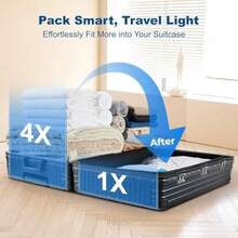 9 Piezas Bolsas de Almacenamiento al VacíoBolsas de Vacio con Bomba Eléctrica Vacuum Storage Bags Reutilizables Bolsas de Compresión de Ahorro de Espacio para Ropa Almohadas y Edredones 9 Azul - 9 Azul - Ver 4