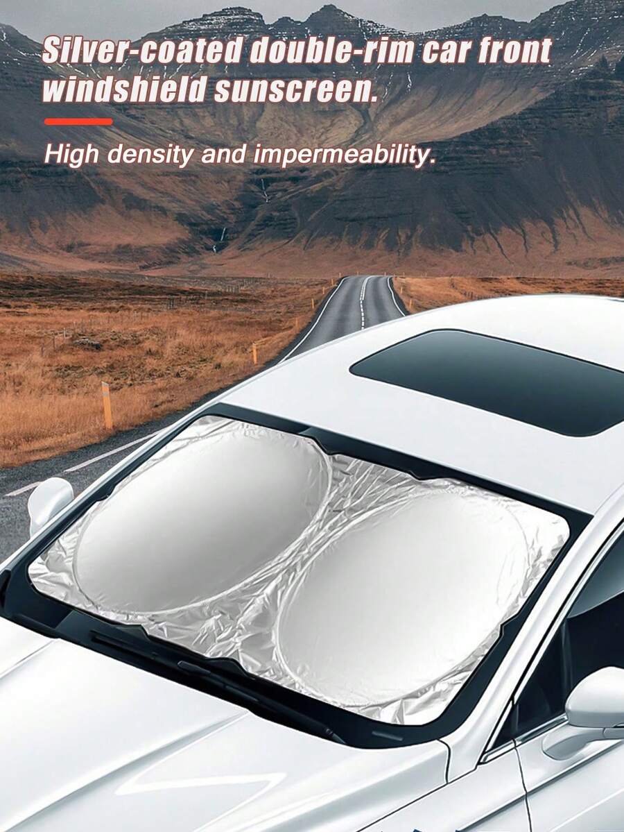 Faltbarer Auto Windschutzscheiben Sonnenschutz, universelle Sonnenrollo Blende, Auto Fenster Vorhang, Kfz Zubehör, schützt Autoinneres vor UV-Strahlung, passend für Autos/SUVs/Lkws, Kfz-Zubehör - A - Übersicht 1