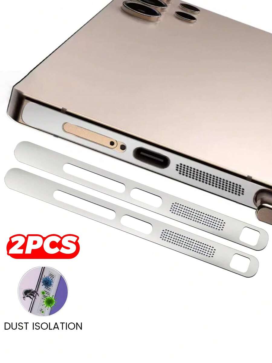 合金防尘塞式手机扬声器防尘保护膜 2 片装，适用于 Galaxy S24 Ultra/S26 Ultra/S26/S25/S26+，一体式金属保护膜，不影响手机壳使用，防尘防刮，春季礼物
