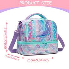 1pc Simple Classic Crossbody Bag Large Capacity For Daily Use Cartoon Printing Thermal Insulation Lunch Bag Kids Lunch Box Bag New Arrival-Buckles (Clear Or Lunch Bag Colour) Randomly Available - Crossbody Bag - View 6