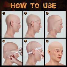 Bald Cap With Glasses, Nylon Bald Latex Wig Cap, Suitable For Adults Cosplay Party Costume Accessories, For Men And Women - View 9