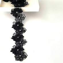 6.5cm Wide Multi-Color Double-Layer Lace Beaded Floral Fabric Trims & Accessories - Lace - View 4
