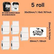 Papel de impresión de etiquetas térmicas, etiquetas autoadhesivas, disponibles en múltiples tamaños (30*20mm, 40*30mm, 50*30mm, 50*50mm, 50*80mm), adecuado para códigos de barras, envíos y etiquetas de correo - compatible con impresoras portátiles mini P50/P302A - Juego de 10 rollos - Ver 11
