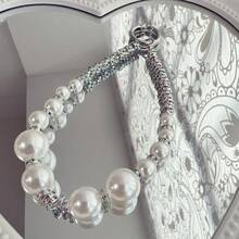 1pc Luxury Rhinestone Pearl Beaded Phone Lanyard, Phone Case Charm Pendant - Multicolor - View 6