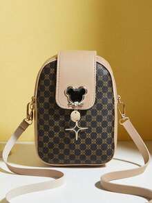 Bolso bandolera con estampado clásico, versátil y refinado, bolso minimalista para teléfono de chica, bolso de almacenamiento casual y elegante - Multicolor - Ver 5