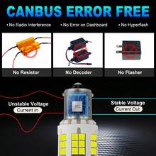 TOAUTO 2个超亮30W 1156 BA15S BAU15S 1157 PY21W LED灯泡，高功率5000流明，可替换汽车倒车灯/转向灯。 - A - 查看 10